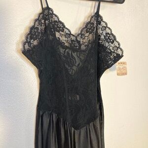 80s vintage lady lynne sheer top lace full slip gown
